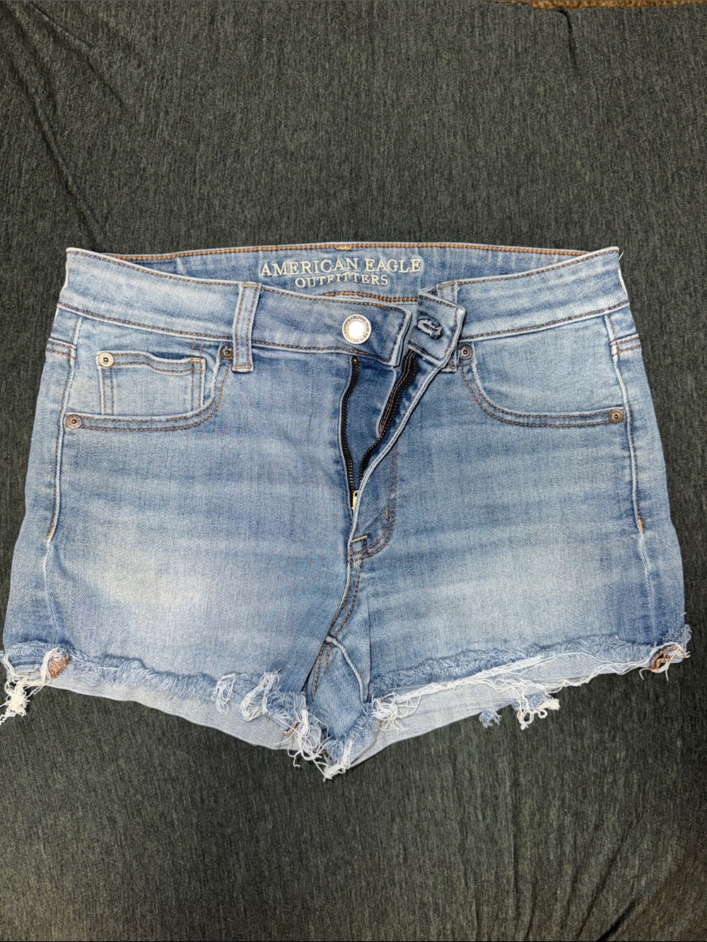 American Eagle Outfitters Light Wash Distressed Denim Shorts